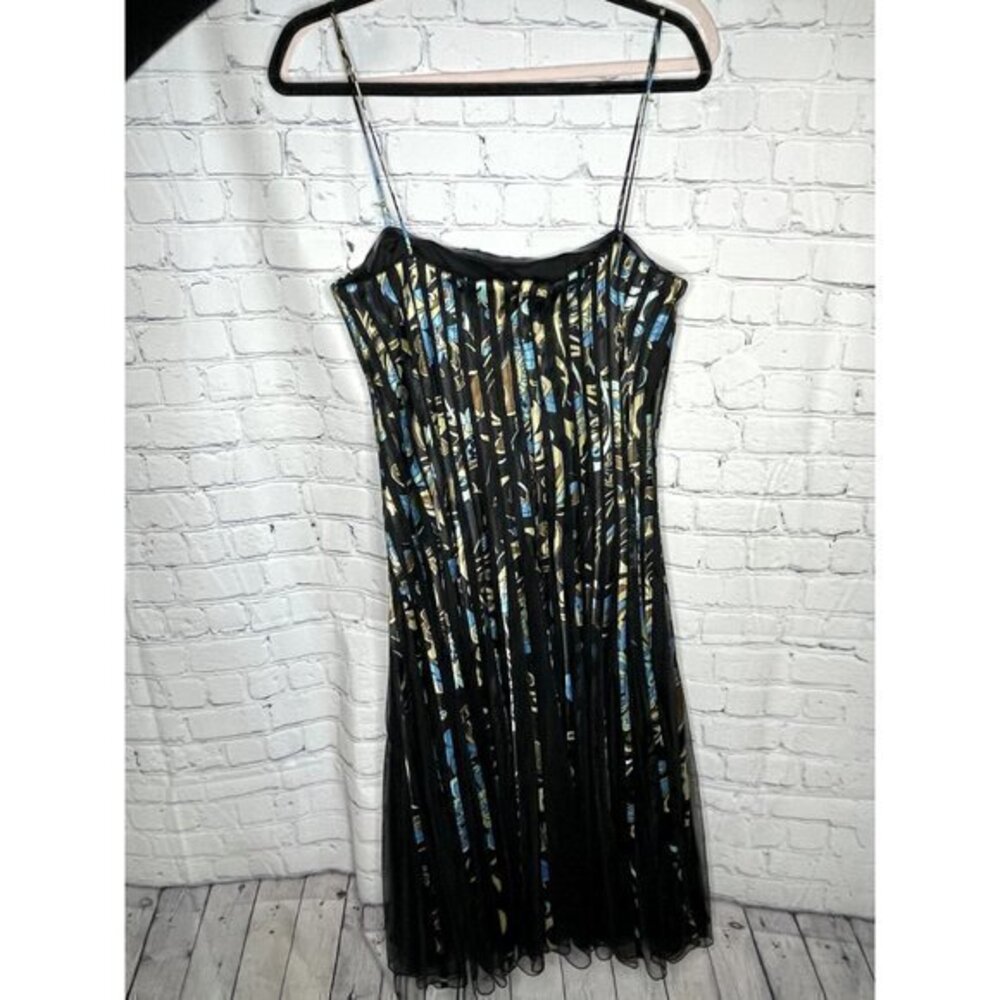 JS COLLECTIONS LADIES STRAPPY DRESS WITH TOULE AND FLORAL DETAIL  SZ 14  WORN ON - Picture 3 of 3